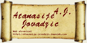 Atanasije Jovadžić vizit kartica